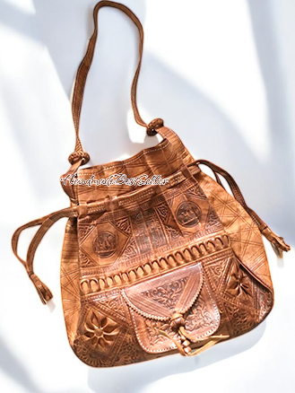 Moroccan Handcrafted Leather Backpack Handbag