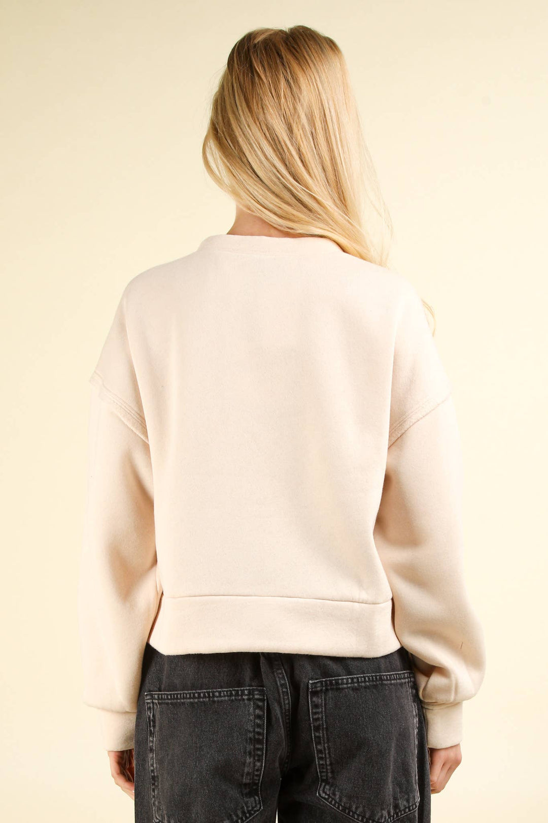 Cable Contrast Oversized Knit Crop