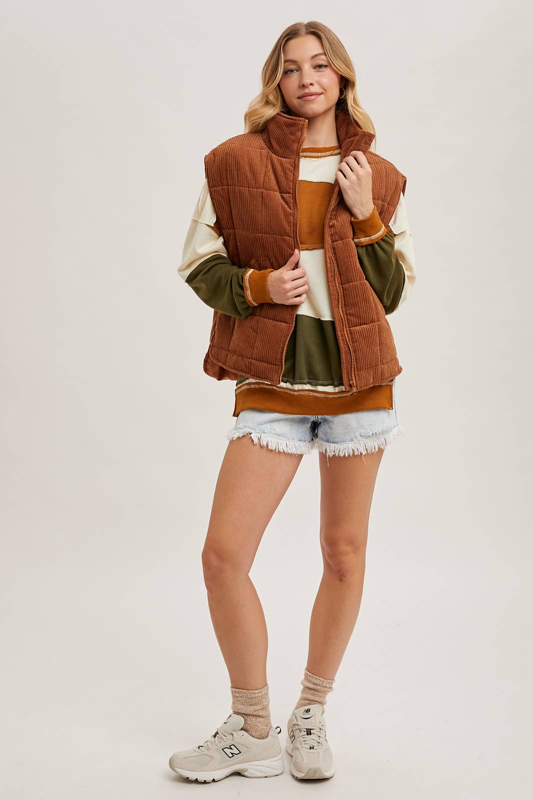 Corduroy Quilted Puffer Vest