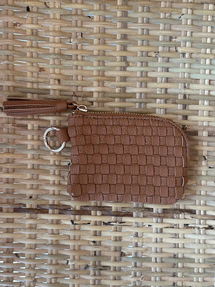 Bailey Checkered Keychain Wallet: Tan Plaid