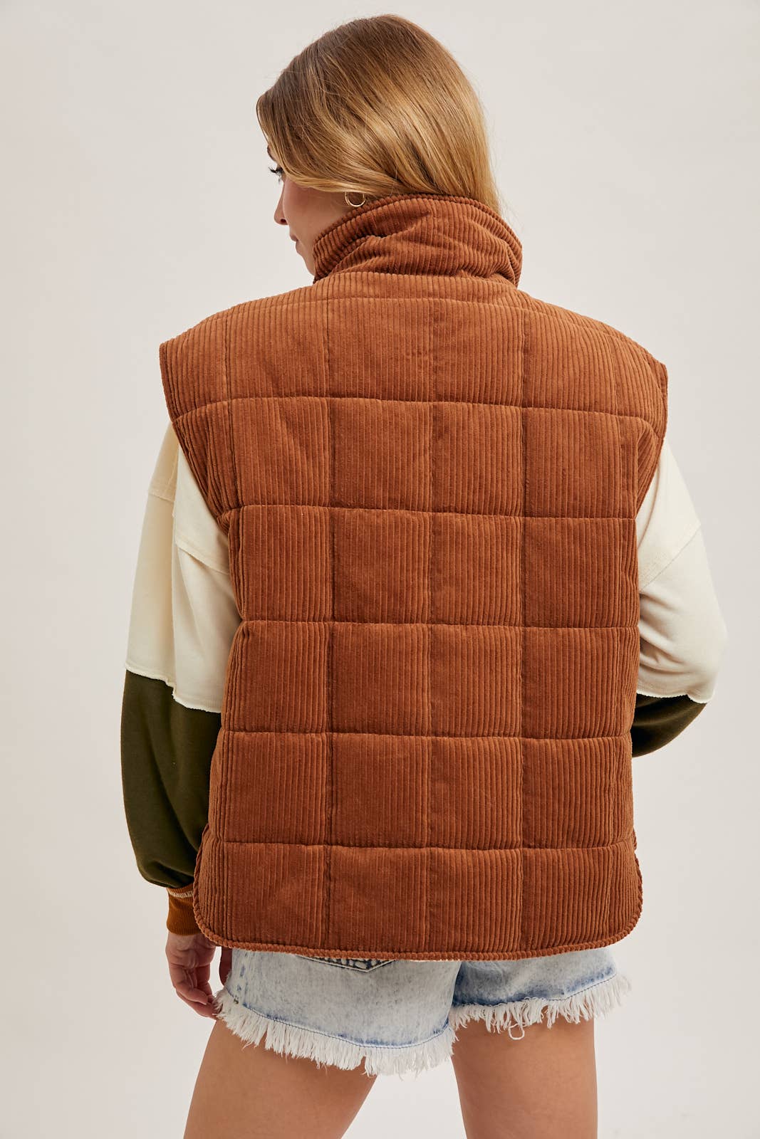 Corduroy Quilted Puffer Vest