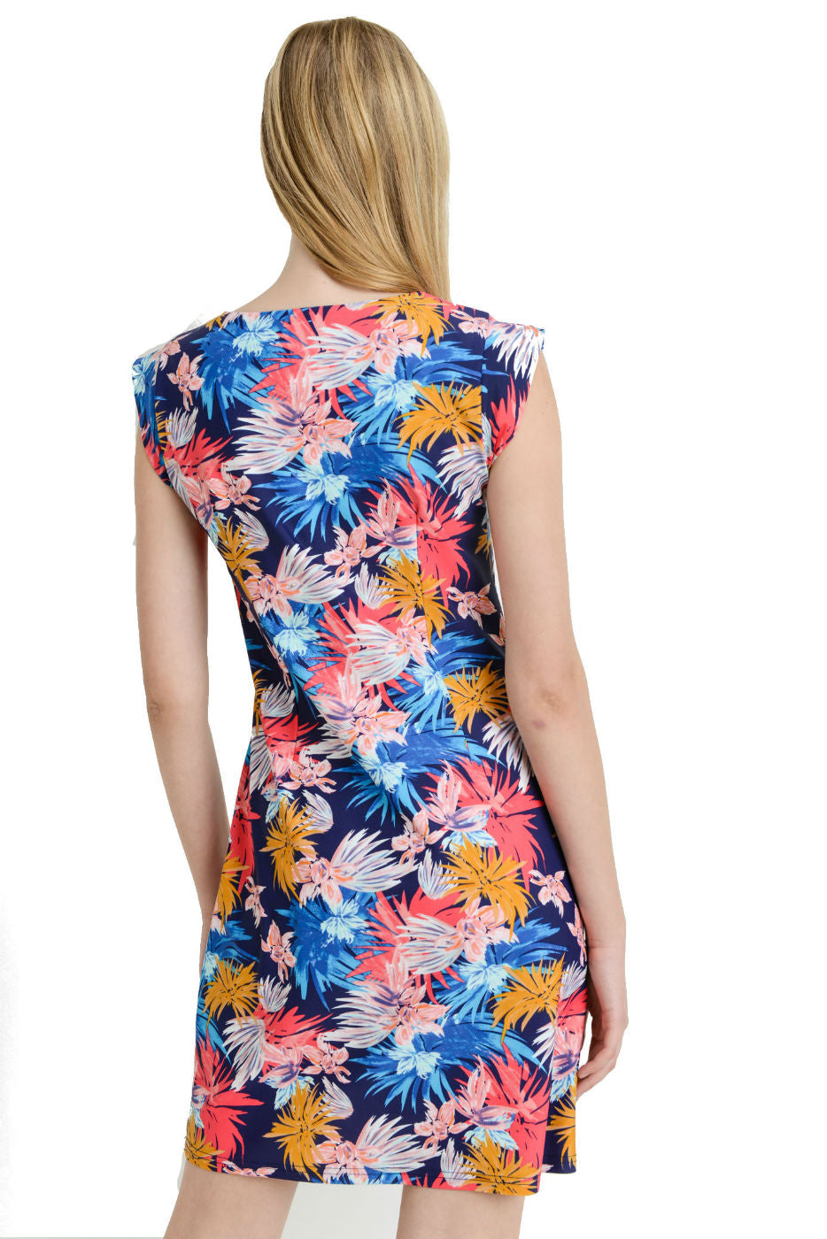 UPF 50 Cap Sleeve Floral Shift Dress - 22 Palms Boutique